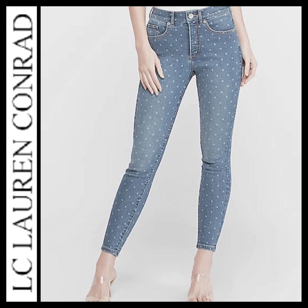 LC Lauren Conrad Polka Dot Skinny Jeans